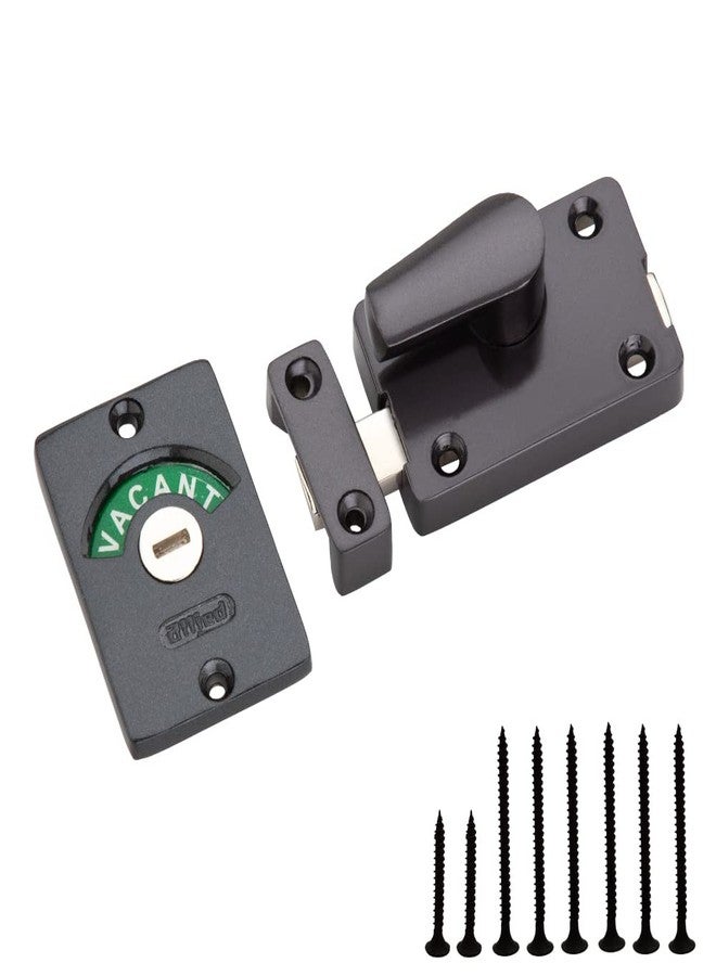 allied Black Indicator Bolt Bathroom/Toilet Door Lock, Engaged/Vacant Privacy Latch-Black - Image 2
